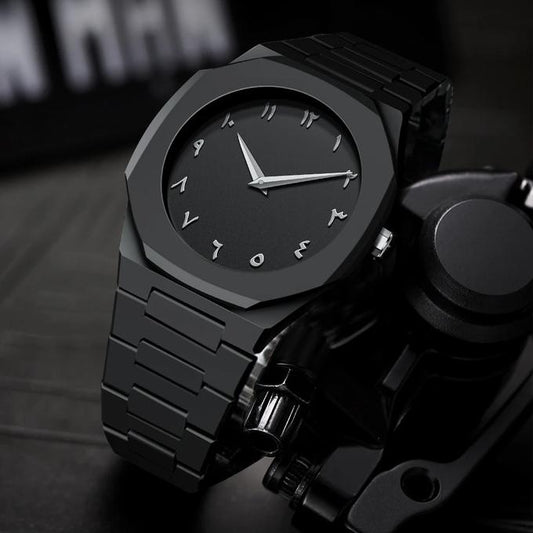 ARABIC WATCH-FULL BLACK-الساعة العربية السوداء